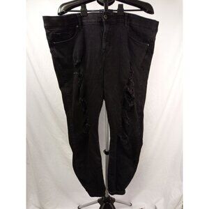 Torrid Women's Black Bombshell Skinny, Stretch Destructed Jeans, Plus Size 26R